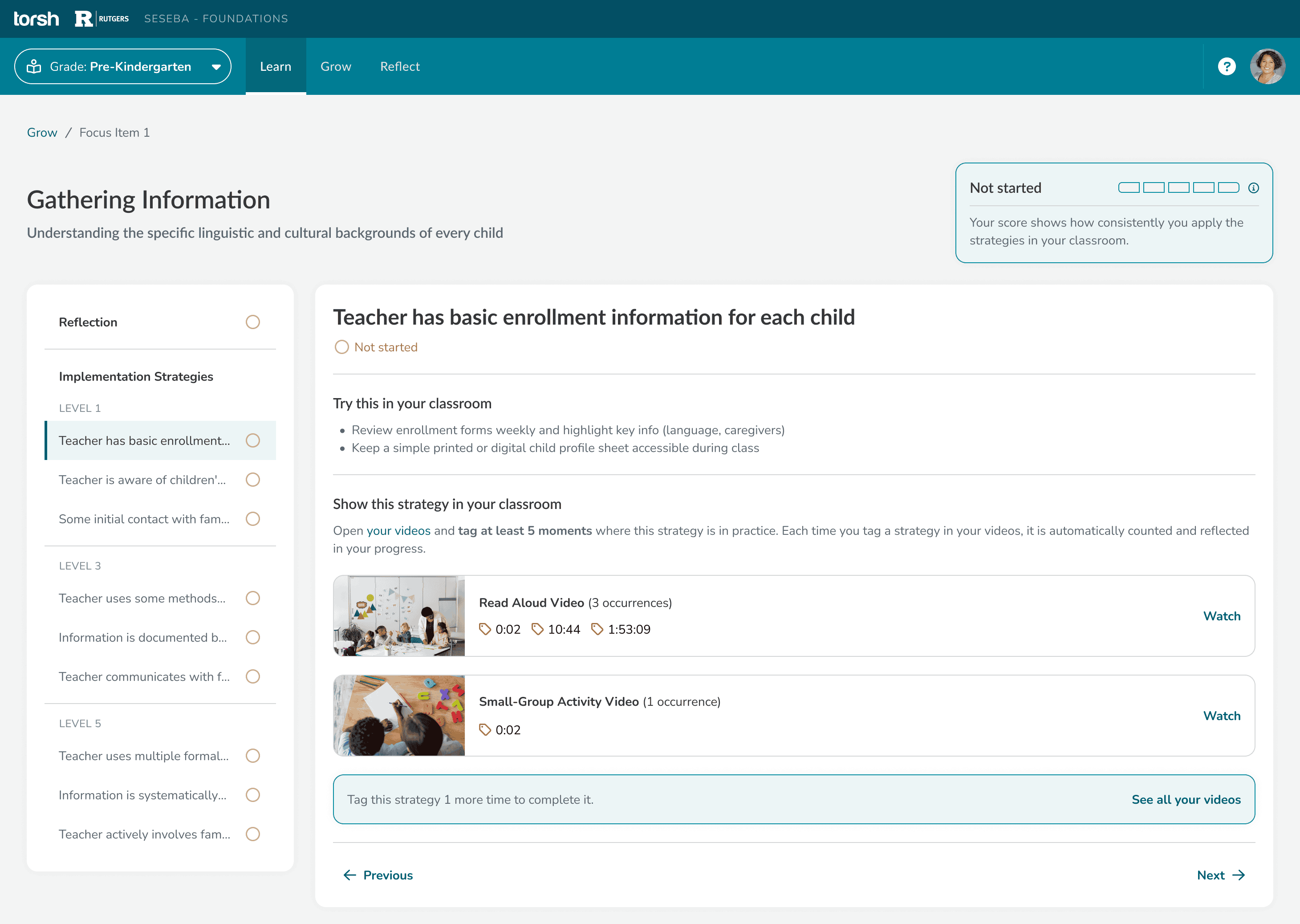 SESEBA analytics screenshot